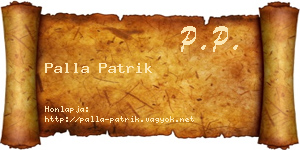 Palla Patrik névjegykártya